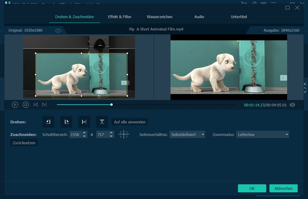 Video drehen und zuschneiden