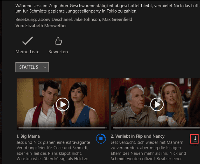 Inhalt von Netflix herunterladen