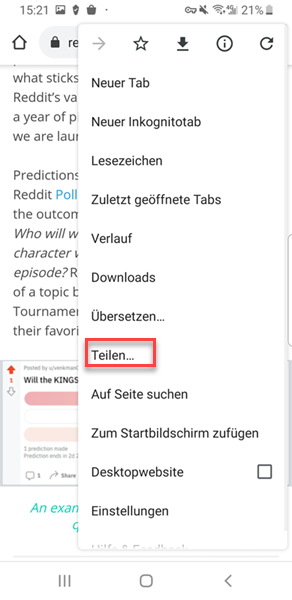 Reddit teilen