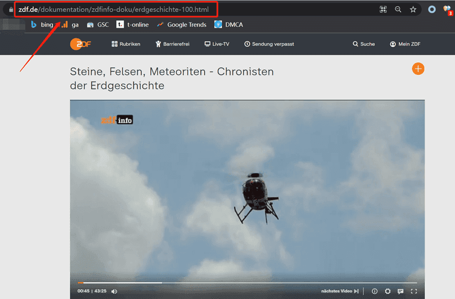 URL von der ZDF-Videos kopieren