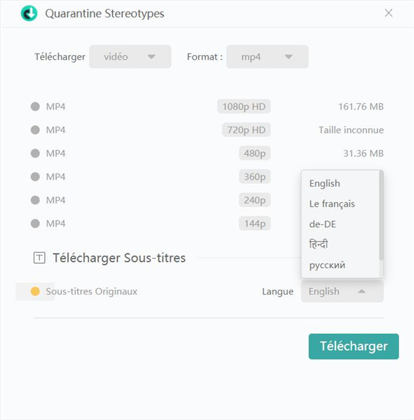 Téléchargement de sous-titres