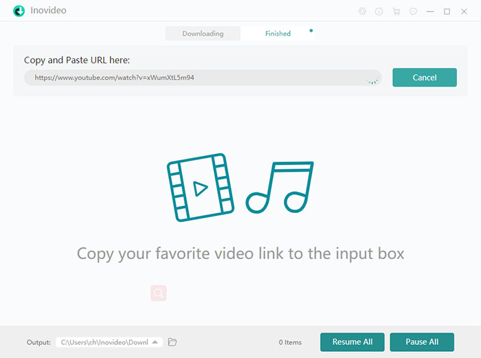 VideoSolo Inovideo Paste URL