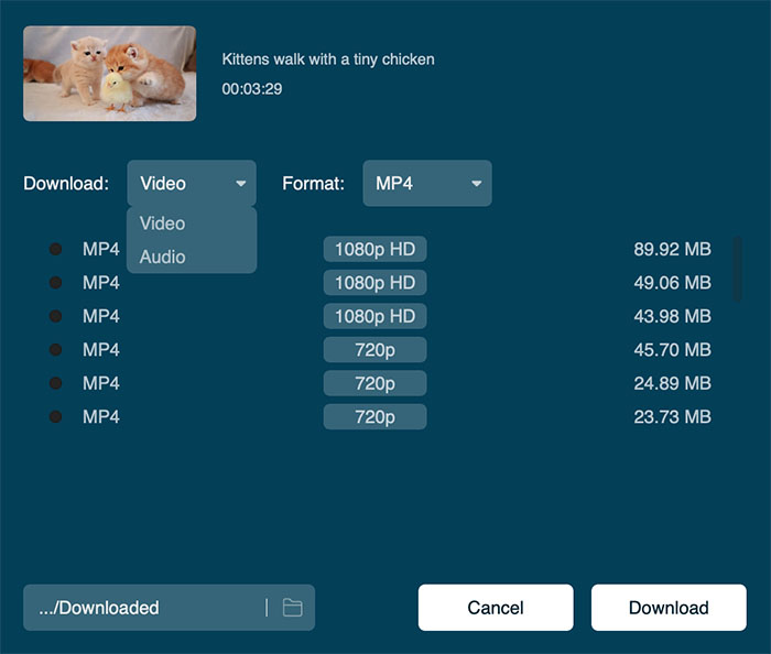 Select Video Output Quality