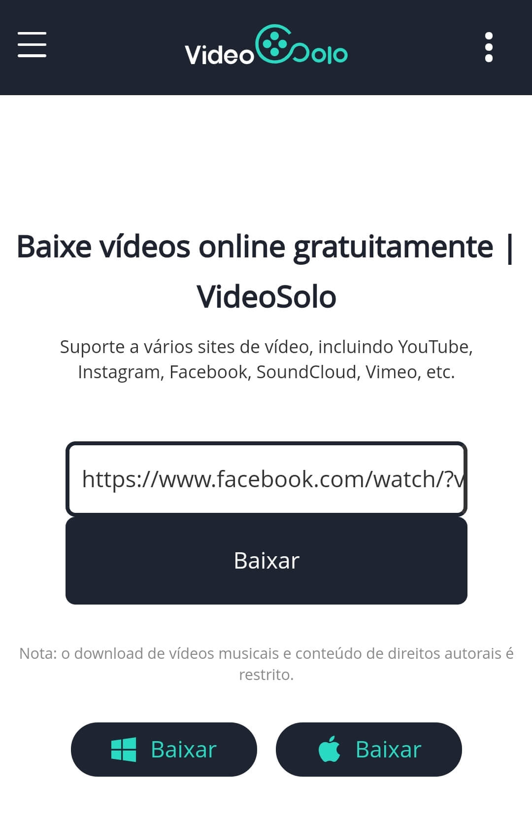 facebook videosolo celular