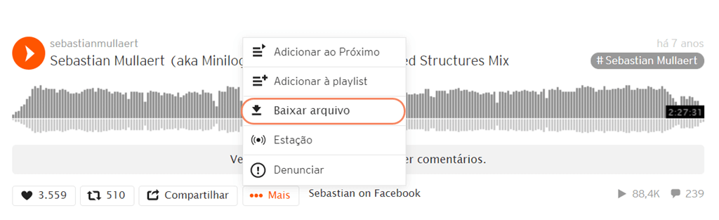 Forma oficial de baixar música do soundcloud