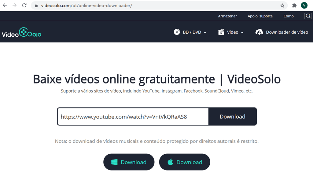 colocar URL de video