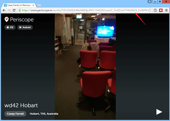 Copy Periscope Video URL