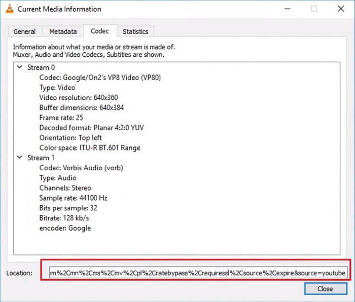 VLC Open Network Stream to Download YouTube