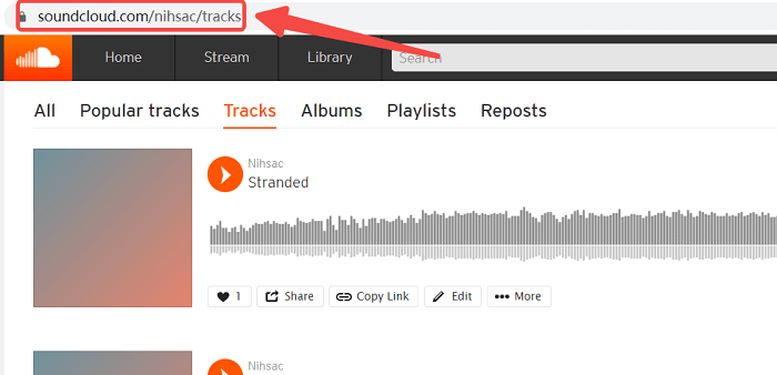 Copy SoundCloud Track Link