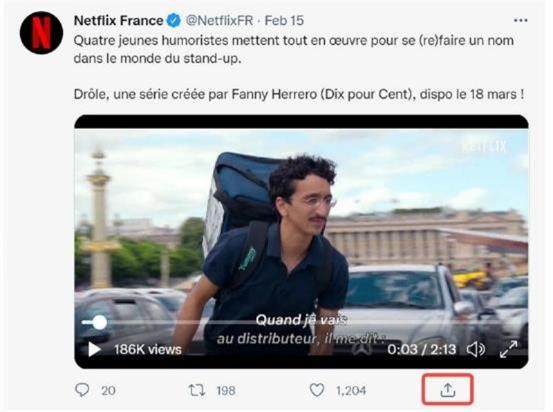 twitter copie vidéo url