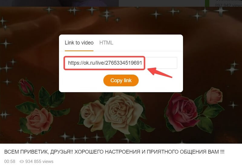 Copiar link do OK.ru