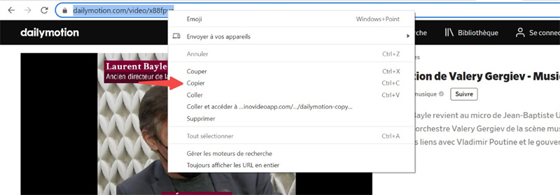 copier le lien sur dailymotion