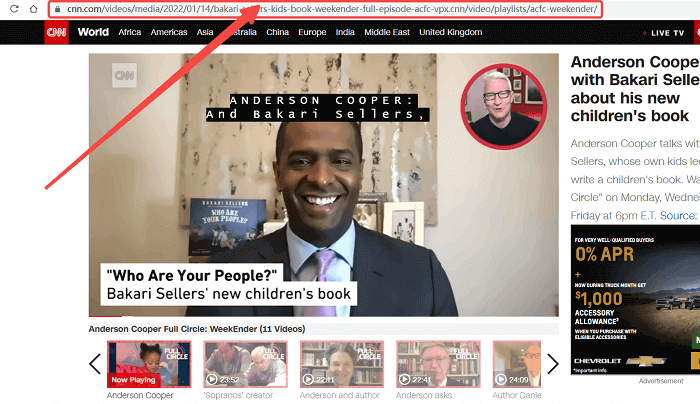 Copy CNN Video URL