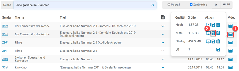 MediathekView Qualität auswählen