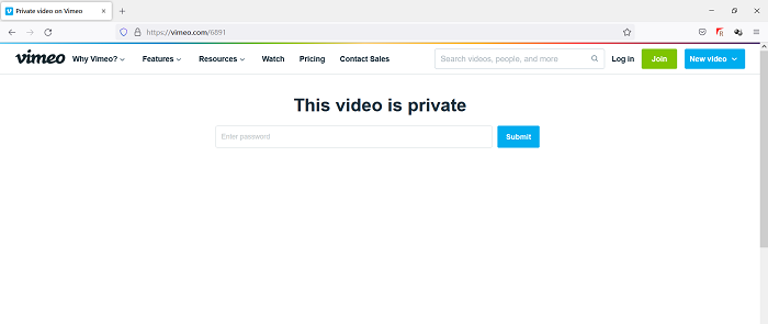 Private Vimeo Video