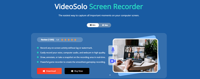 VideoSolo Screen Recorder HomePage