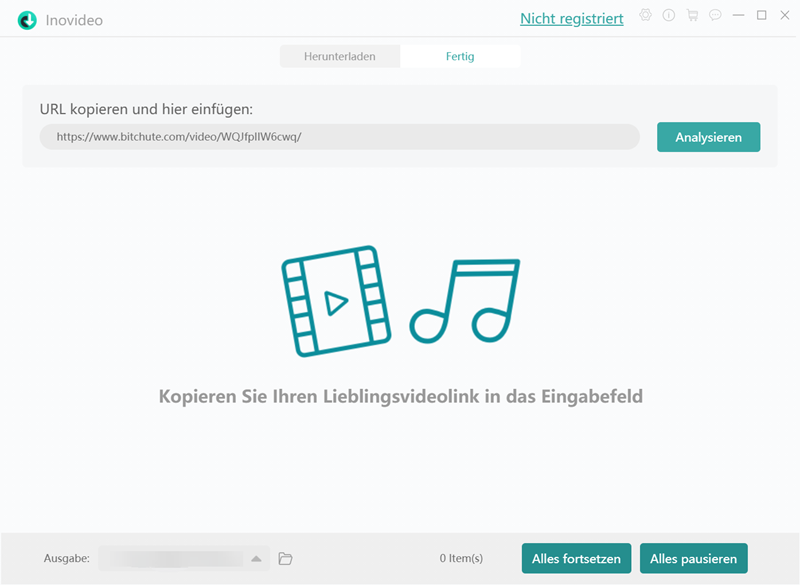 Bitchute URL kopieren und einfügen