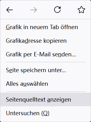 Seitenquelltext anzeigen