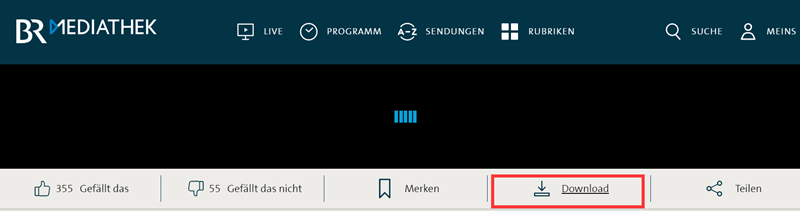 BR Mediathek Download-Symbol