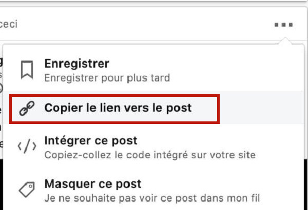 copier lien de video linkedin