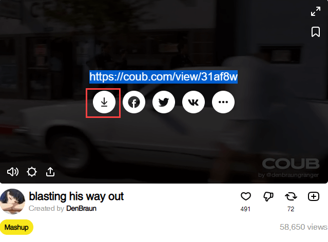 Coub Videos downloaden von der offiziellen Webseite