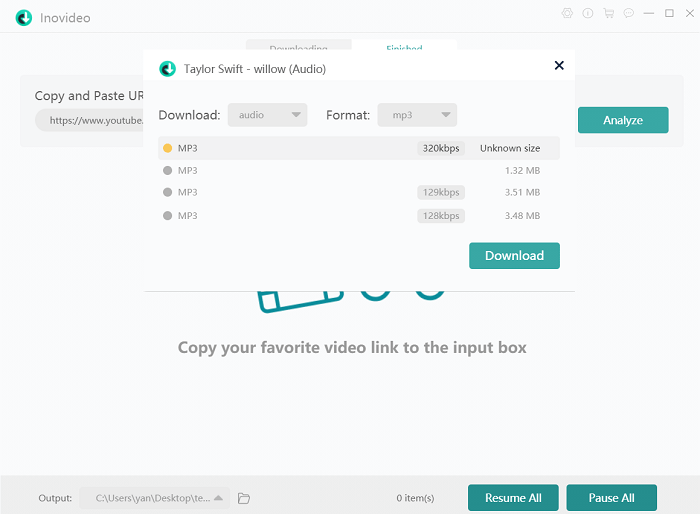 Select Output Format