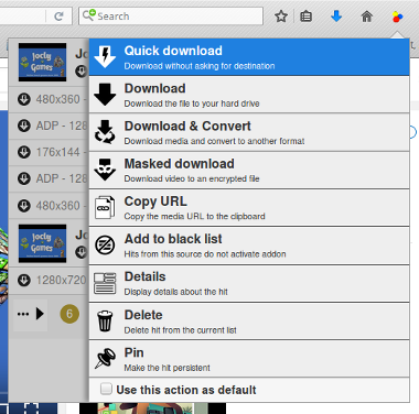 Download video with Video DownloadHelper Extension