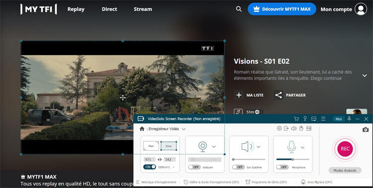 fixer la zone d'enregistrement des vidéos MyTF1