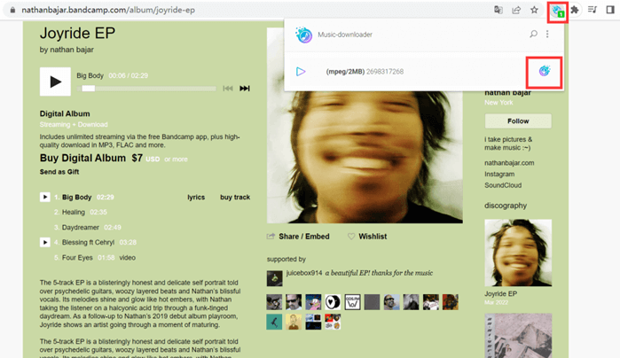 Herunterladen mit Free Music Downloader