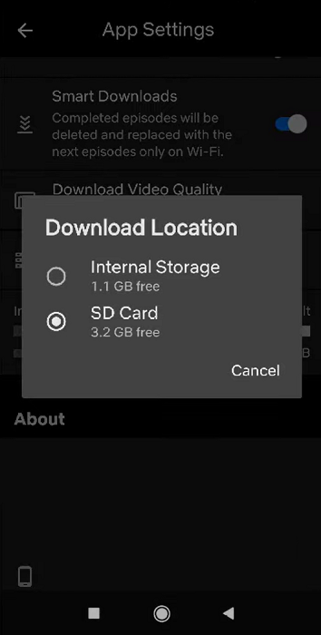 Change Netflix Download Location on Android 