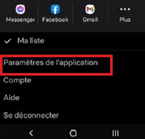 Paramètres de l'application