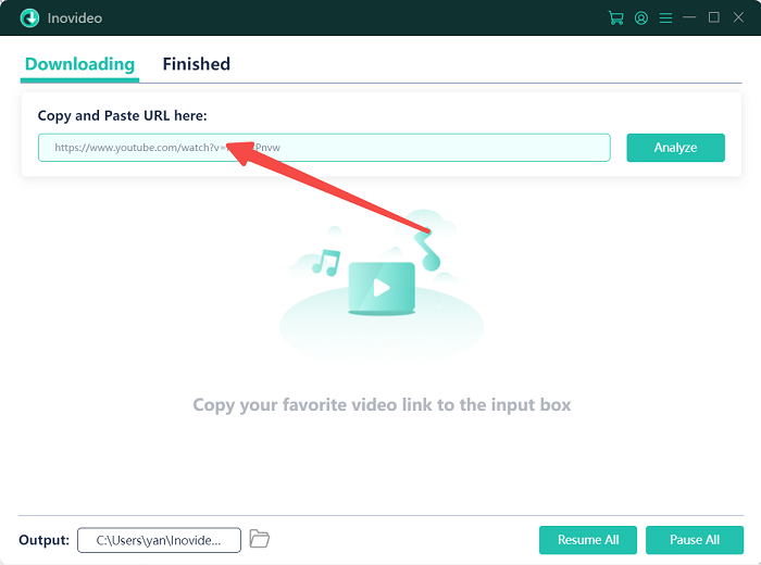 Paste Video URL to Inovideo