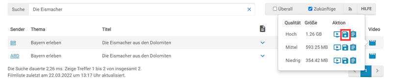 BR Mediathek Mediathekview Qualität wählen