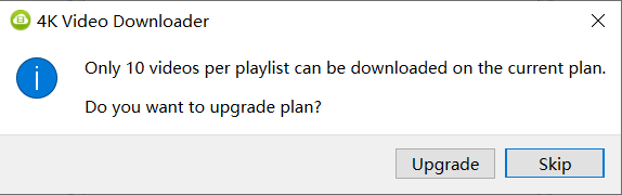 Playlist Download Limitation Pop Up