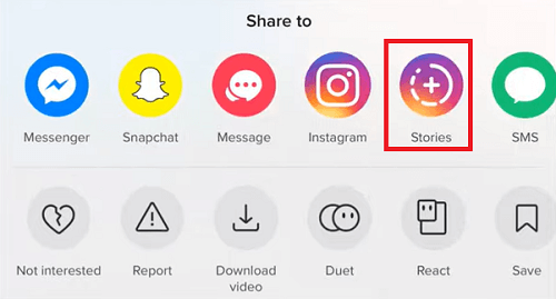 Share TikTok Video to Instagram Story