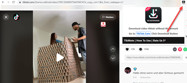 TikTok Video downloaden Chrome