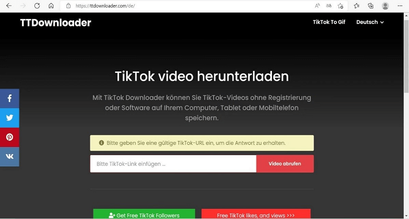 TTDownloader Oberfläche