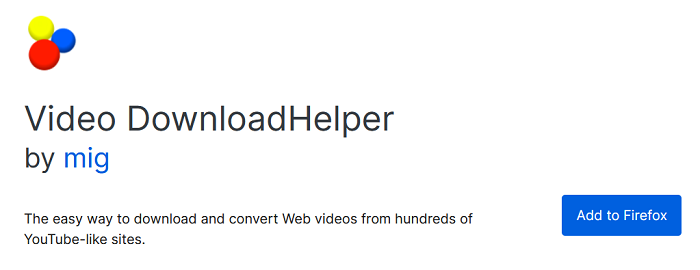 Video DownloadHelper Add-on