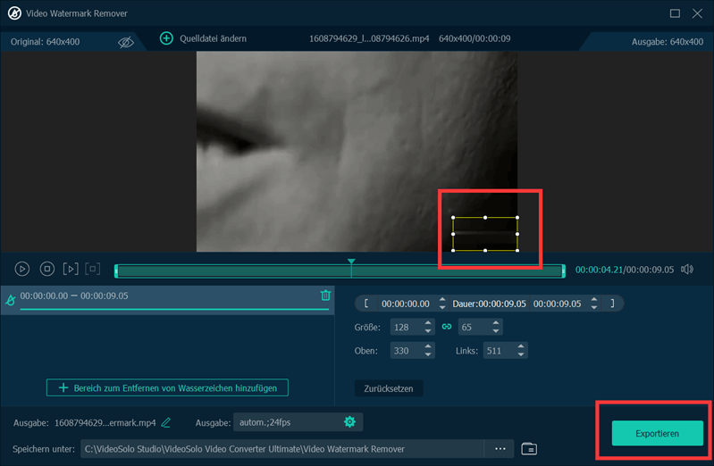 Watermark Remover exportieren